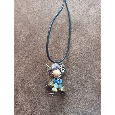 ketting met engeltje en assorti steentjes