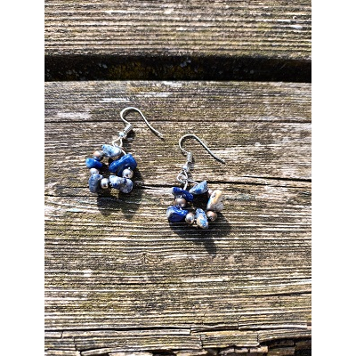 oorbellen met lapis lazuli cirkel