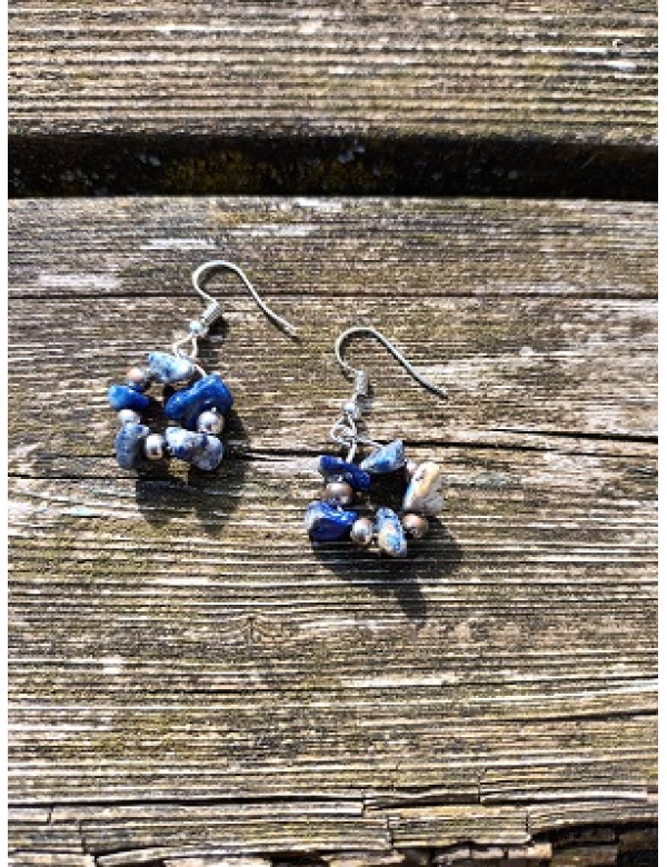 oorbellen met lapis lazuli cirkel