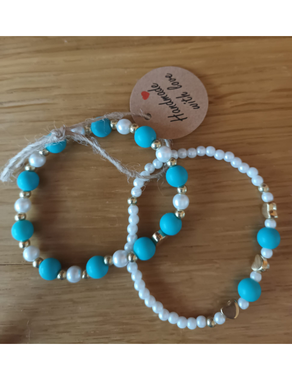 setje blauw/groen wit setje blauw/groen wit