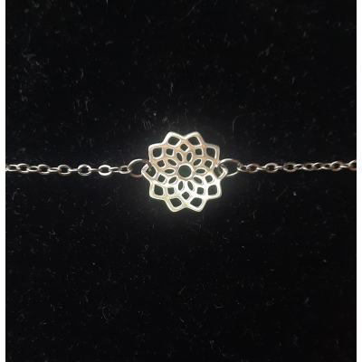 armband rvs met lotusbloem 