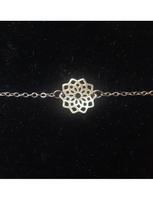 armband rvs met lotusbloem armband rvs met lotusbloem