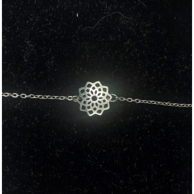 Armband van rvs met lotusbloem