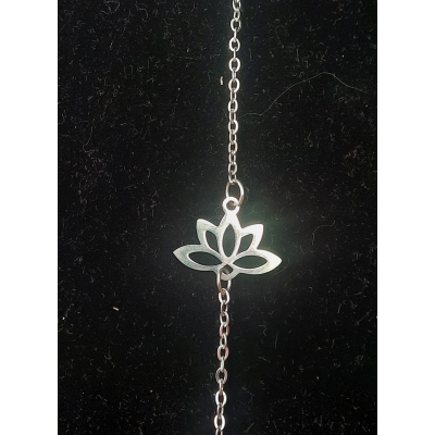 armband zilverkleurig rvs met lotus