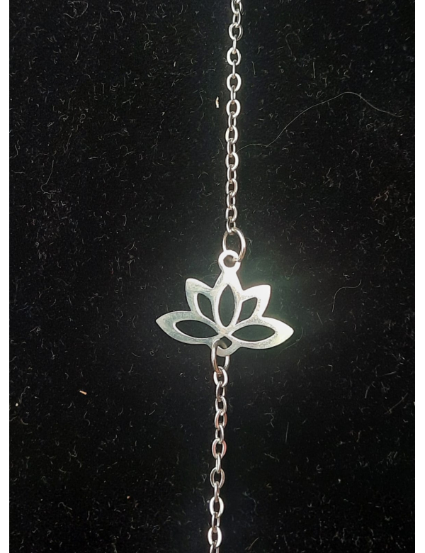 armband zilverkleurig rvs met lotus armband zilverkleurig rvs met lotus