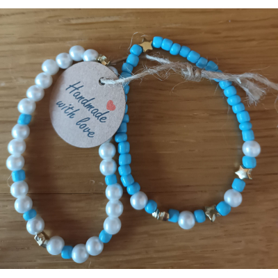 Blauw wit met sterretjes