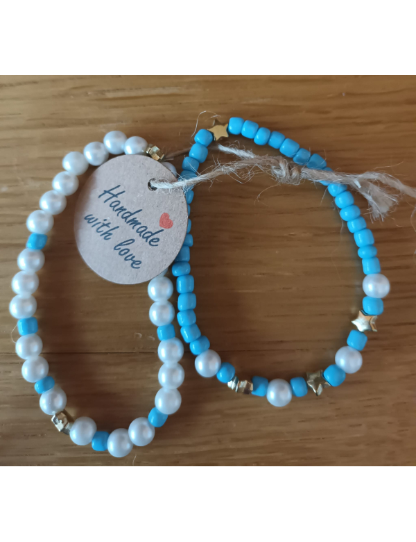 Blauw wit met sterretjes Blauw wit met sterretjes