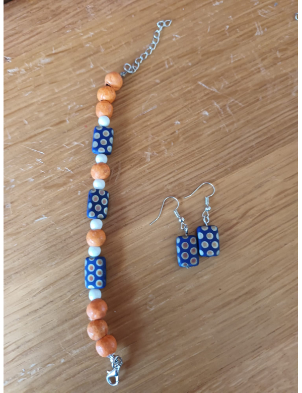 Armband met bijpassende oorbellen Armband met bijpassende oorbellen