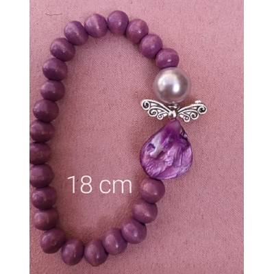 Armband paars engel 18 cm