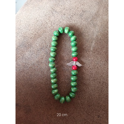 Armband met engelen vleugels 20 cm groen