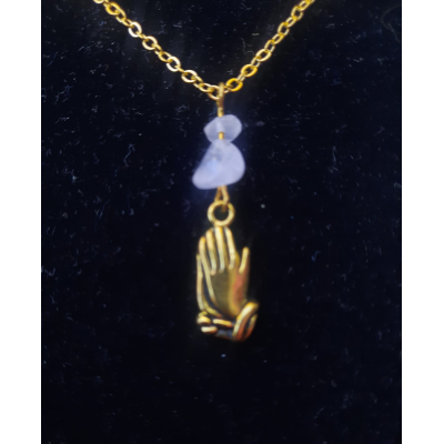 Goudkleurige ketting met rozenkwarts