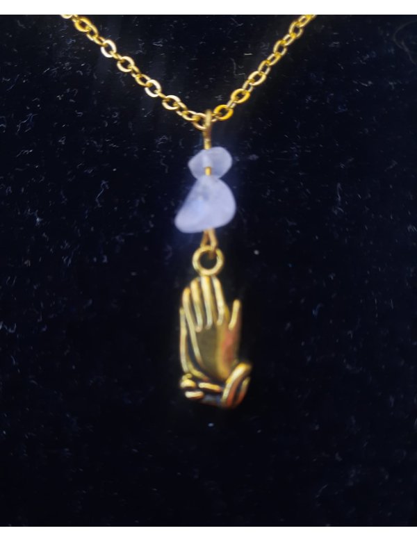 Goudkleurige ketting met rozenkwarts