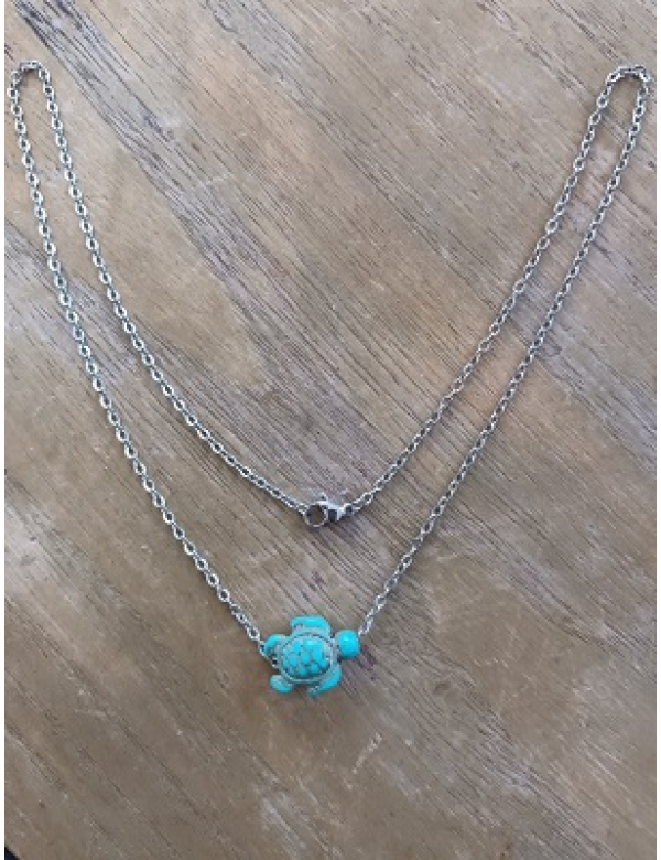 Ketting rvs met howliet schildpad