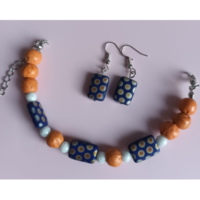 Blauw oranje setje