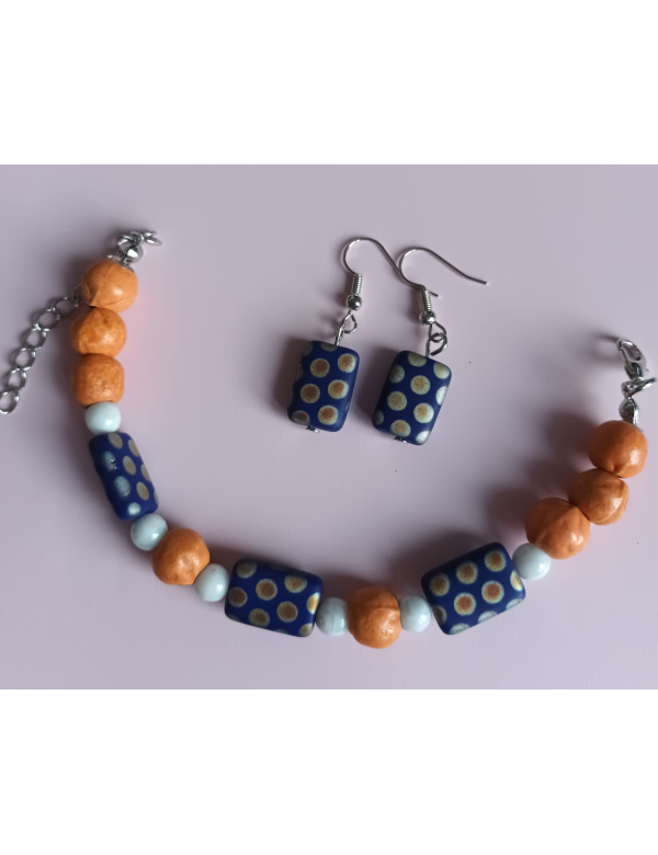 Blauw oranje setje