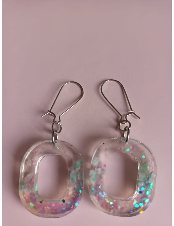 Amazoniet met roze glitter