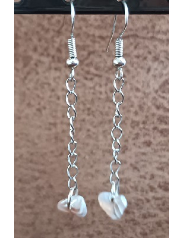 Oorbellen met botswana agaat aan ketting Oorbellen met botswana agaat aan ketting