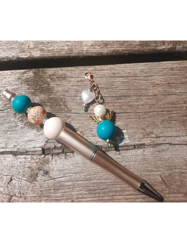 Pen en tashanger met engeltje en hartje