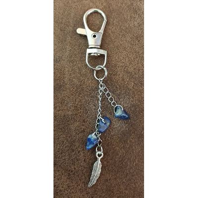 Sleutelhanger veer met lapis lazuli