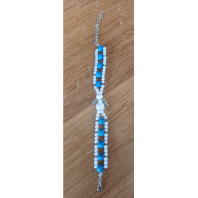 armband met engel blauw wit