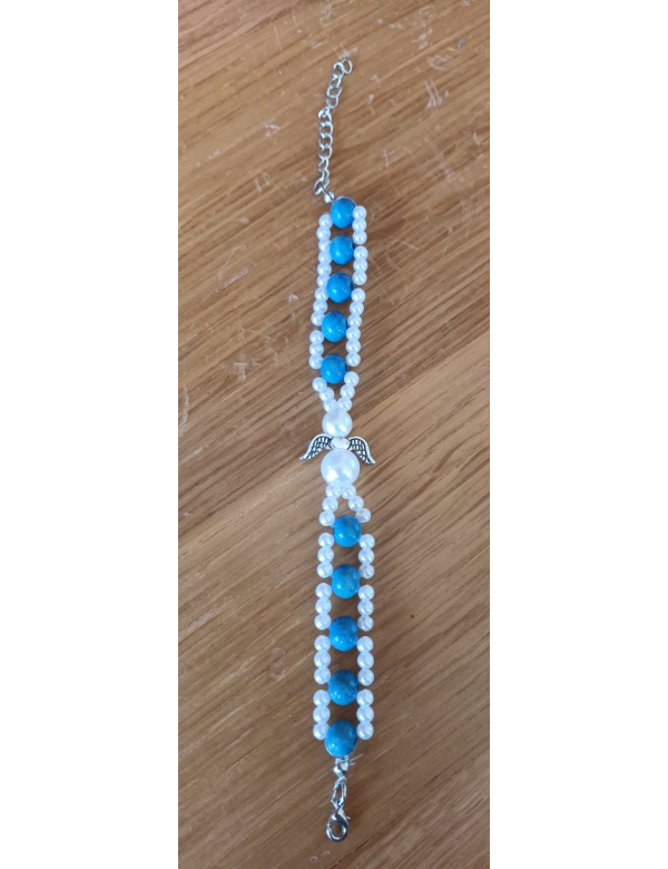 armband met engel blauw wit armband met engel blauw wit